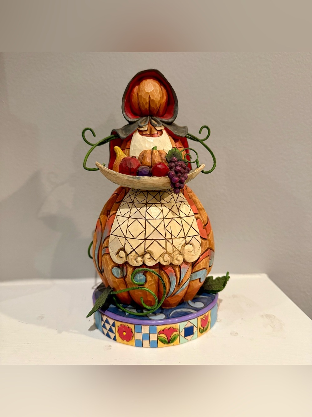 Jim Shore "Feast On Goodness" Lady Pumpkin Pilgrim 4010034 Excellent Condition